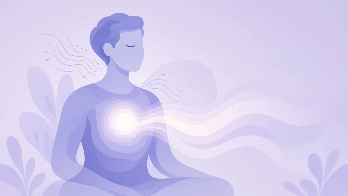 Conceptual illustration of calm focused attention and tension release during clinical hypnosis for anxiety and stress